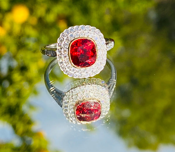 Red Spinel, Platinum and 18k Rose Gold Ring