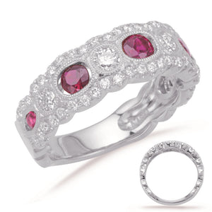 Diamond Band with Colored Gemstones