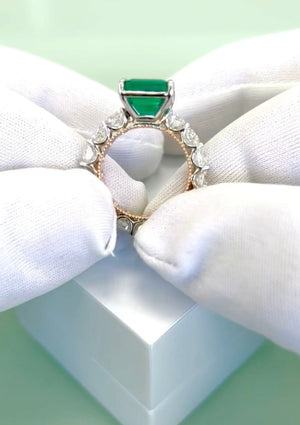 5.60ct GIA F1 Emerald & Diamond Ring