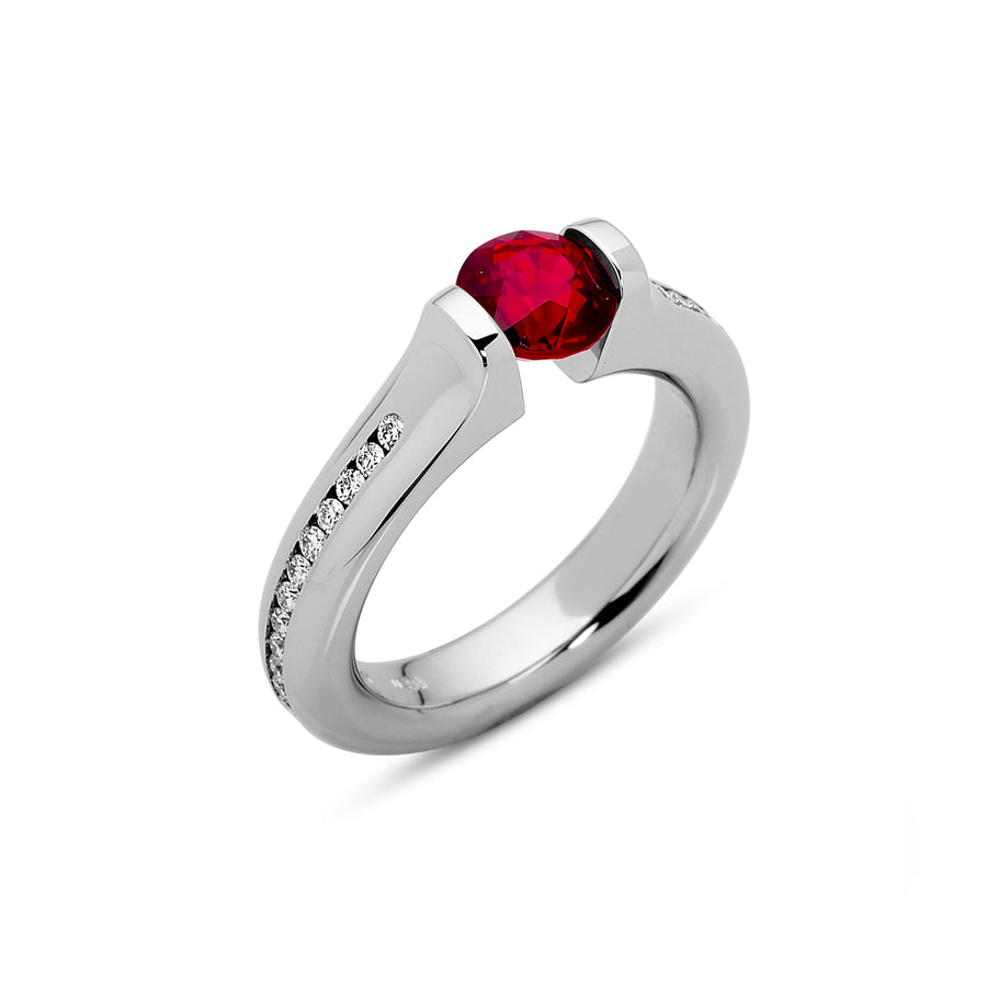 1.42 ct. Ruby set in Omega Full Channel