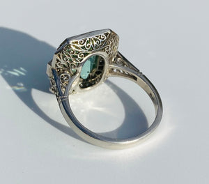 Mint Tourmaline & Diamond Ring