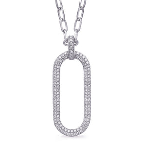 Diamond Pave Oval Necklace