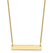 14K Gold Bar Necklace