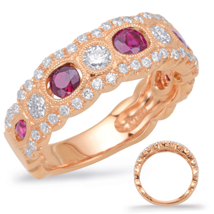 Diamond Band with Colored Gemstones