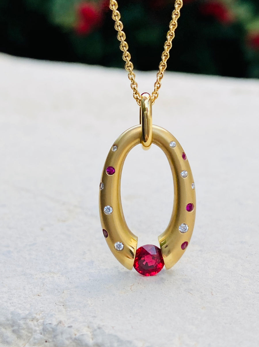 Ruby Oval Pendant