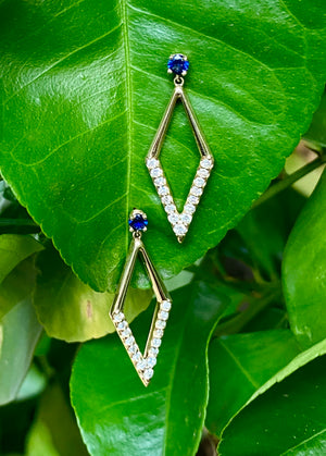 Diamond & Sapphire Gold Earrings
