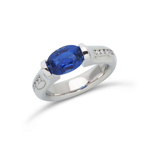 2.69 ct. Blue Sapphire set in Omega Channel