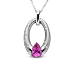 Oval Pendant Pink Pear Sapphire