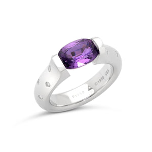2.50 ct. Purple Sapphire set in Omega Scattered Melee